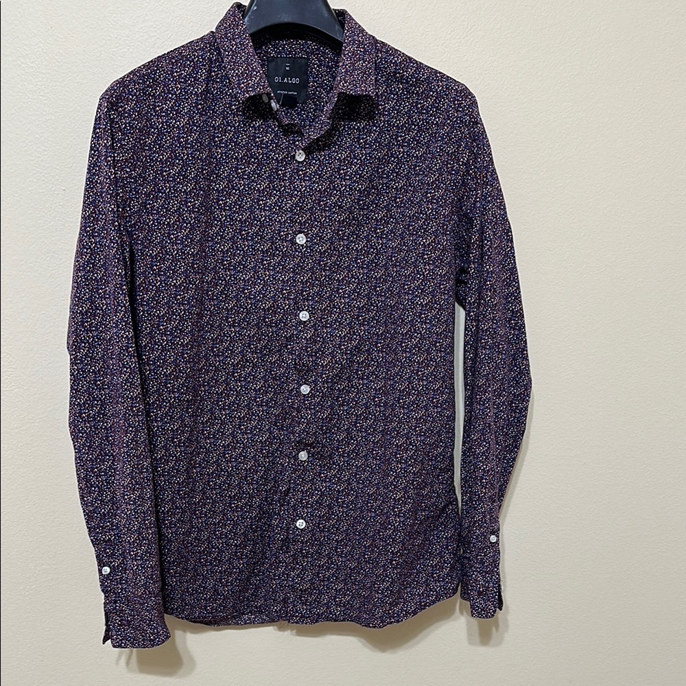 01.ALGO Purple‎ Casual Button Down Shirt with Subtle Pattern